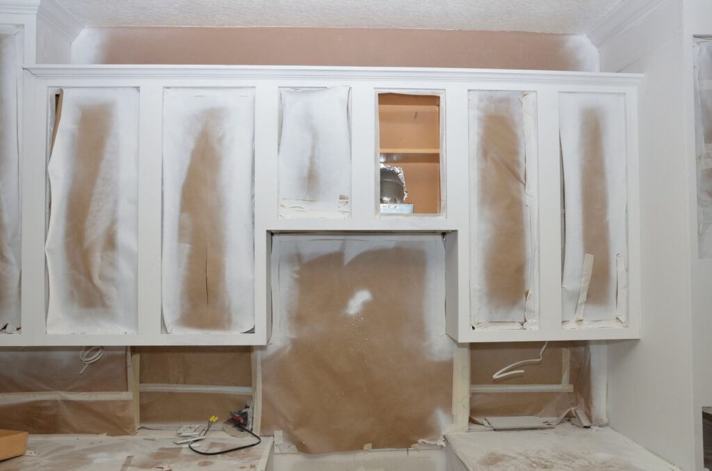 Stripping old paint from cabinets